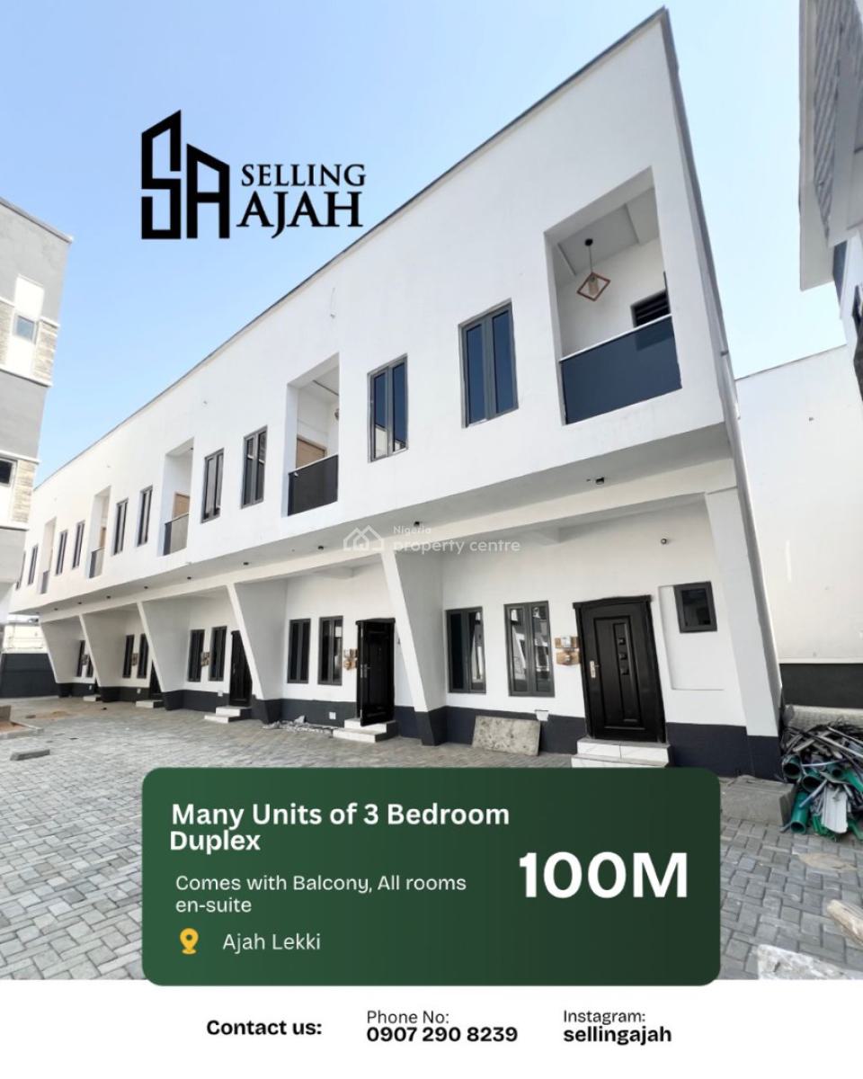 Own a Smart Luxury 3 Terrace Duplex, Mobile Road, Ilaje, Ajah, Lagos, Terraced Duplex for Sale