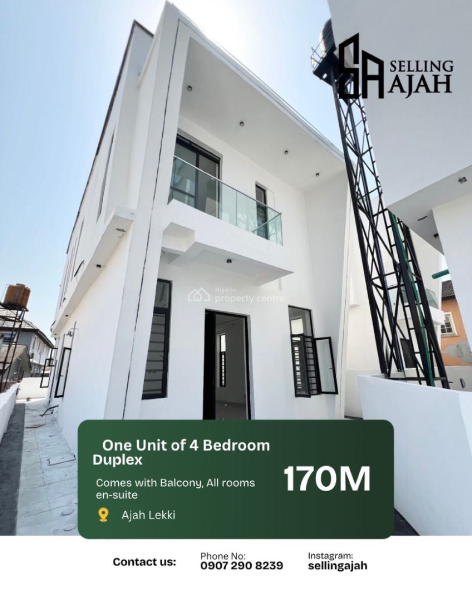 Contemporary 4 Bedroom Fully Detached Duplex, Olokonla, Ajah, Lagos, Detached Duplex for Sale