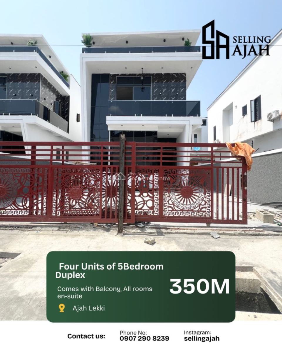 Contemporary 5 Bedroom Fully Detached Duplex, Olokonla, Ajah, Lagos, Detached Duplex for Sale