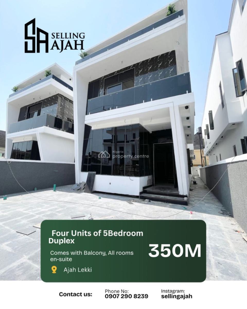 Contemporary 5 Bedroom Fully Detached Duplex, Olokonla, Ajah, Lagos, Detached Duplex for Sale