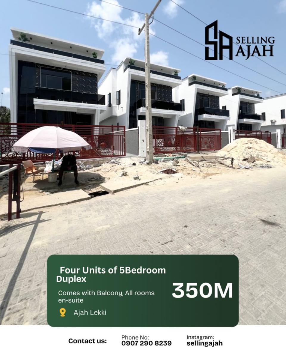 Contemporary 5 Bedroom Fully Detached Duplex, Olokonla, Ajah, Lagos, Detached Duplex for Sale