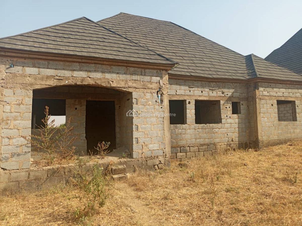 3 Bedrooms Bungalow Carcass on 600 Sqm, Orozo, Abuja, Detached Bungalow for Sale