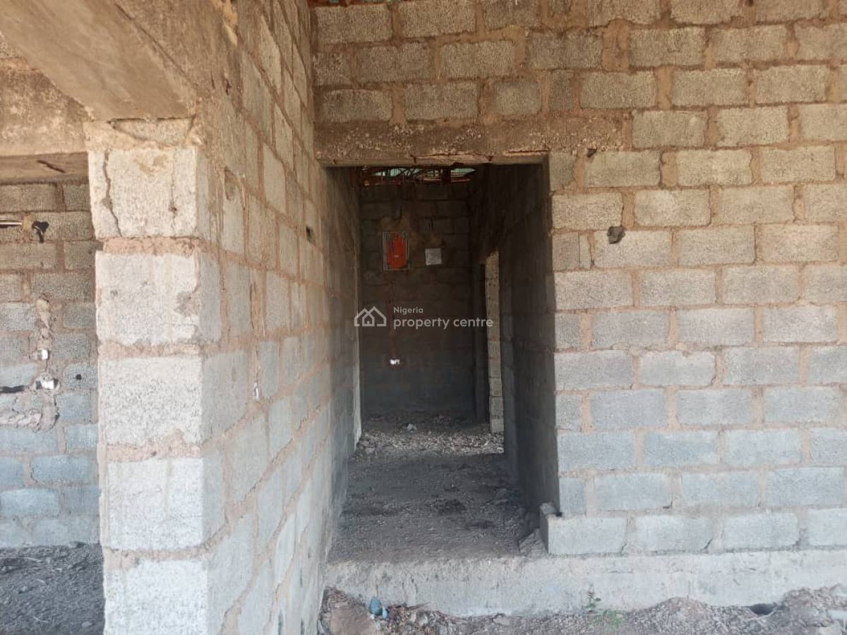 3 Bedrooms Bungalow Carcass on 600 Sqm, Orozo, Abuja, Detached Bungalow for Sale