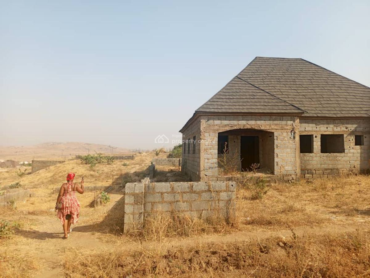 3 Bedrooms Bungalow Carcass on 600 Sqm, Orozo, Abuja, Detached Bungalow for Sale