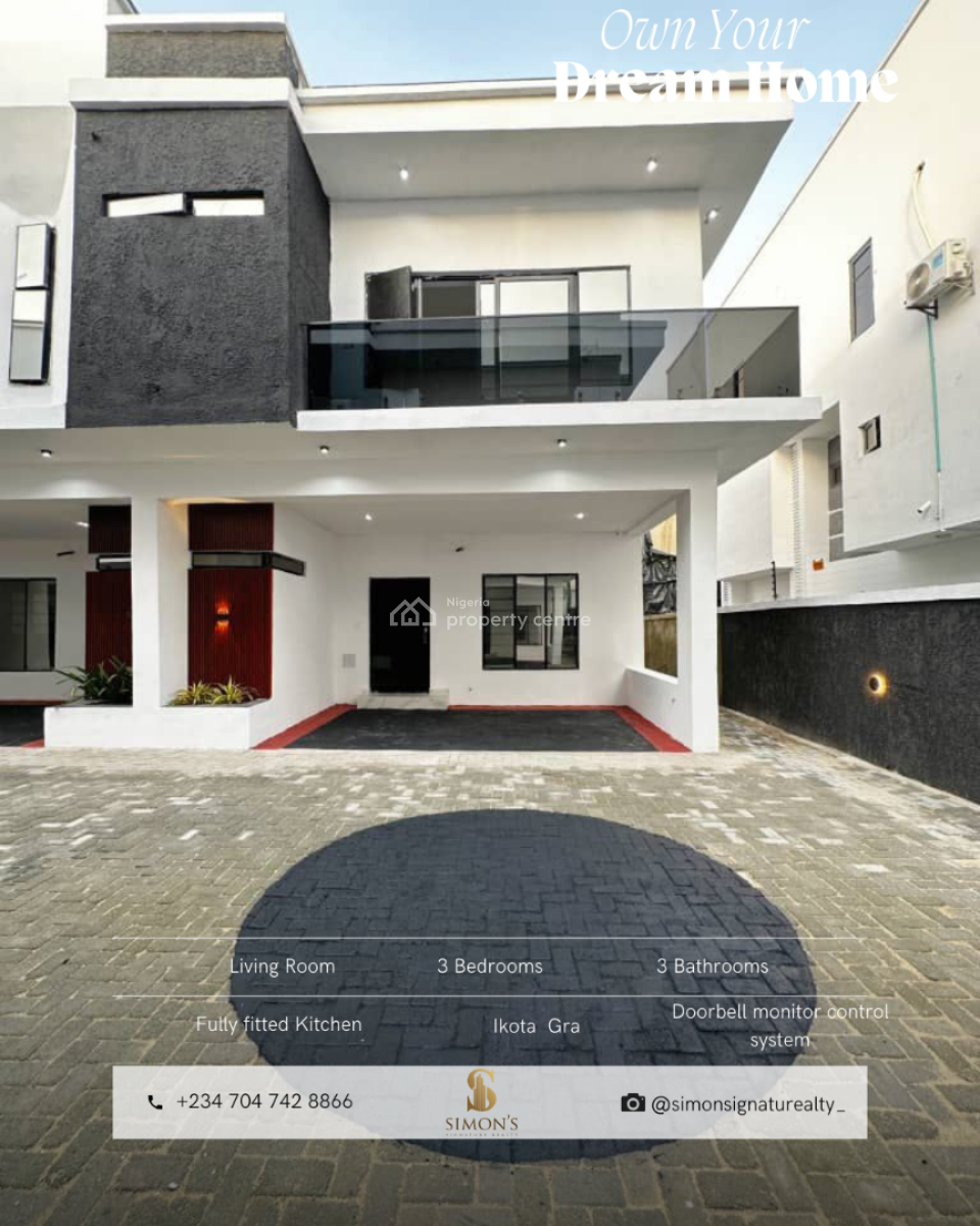 Elegant 3 Bedroom Terraced Duplex, Ikota, Lekki, Lagos, Terraced Duplex for Sale