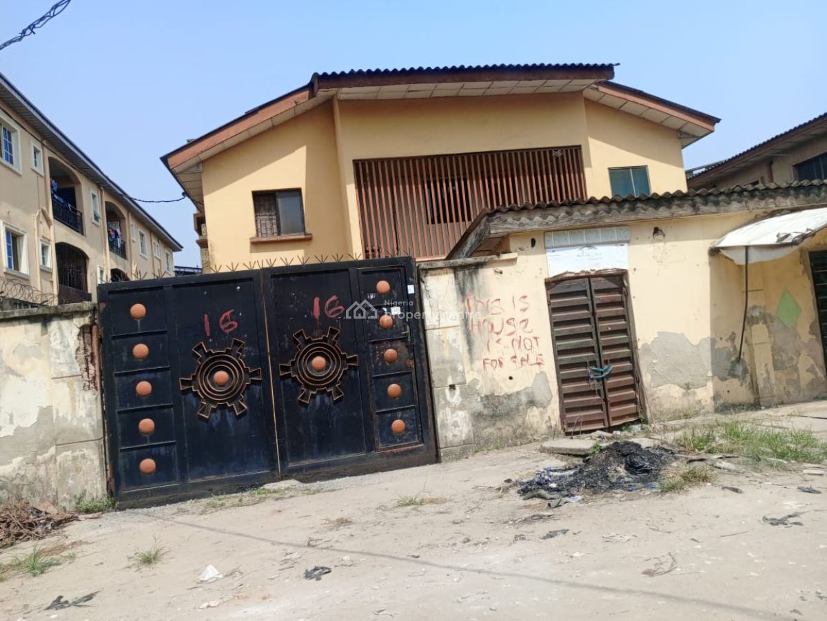 a Residential Block Consisting of 4 Bedroom Duplex with Bq and C of O, 16 Ofokaire  Street By 2nd Container Bus Stop After Marker Square, Ago Palace, Isolo, Lagos, House for Sale
