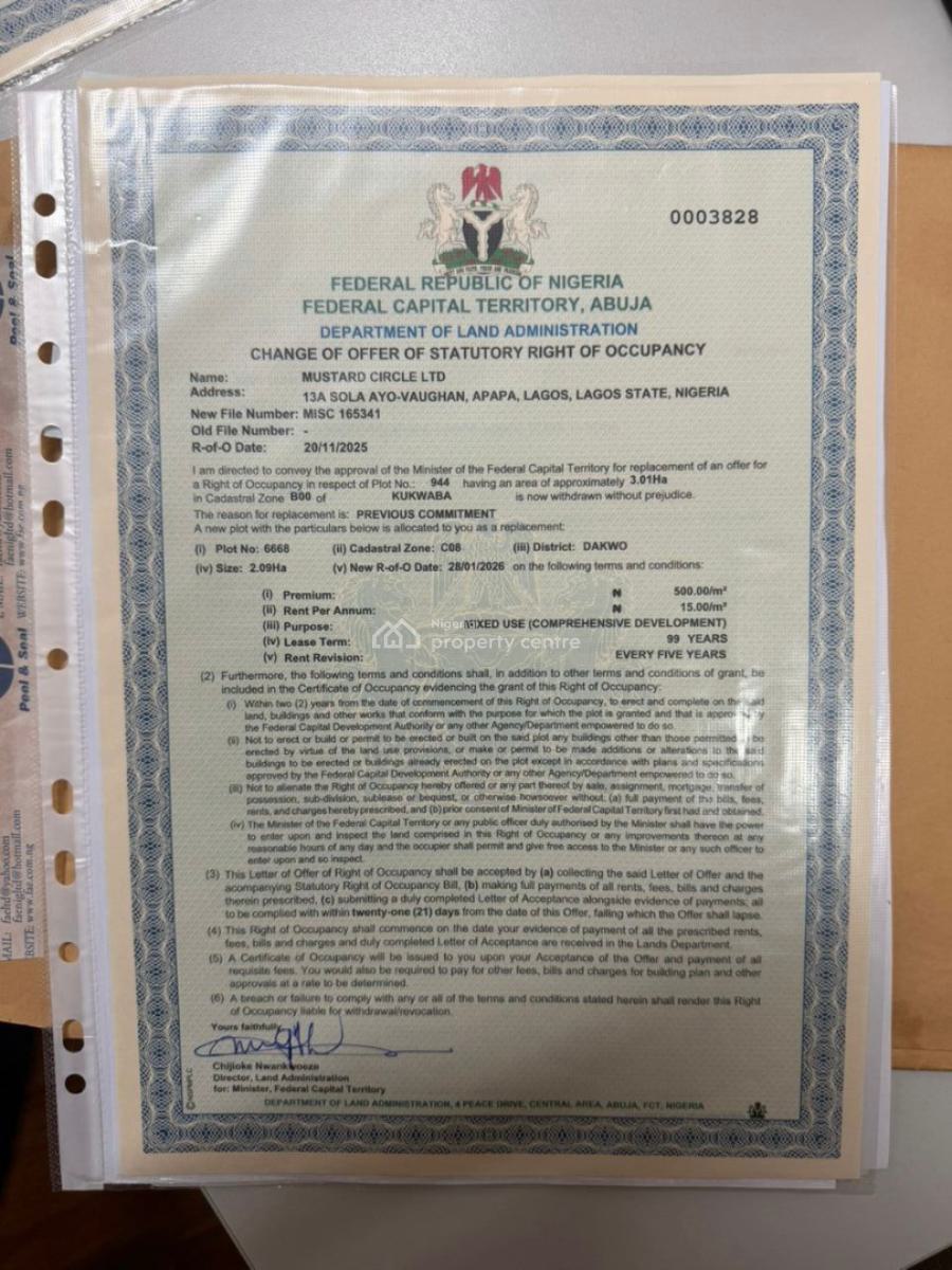 3.88 Hct in C08 Dakwo, Mixed Use., C08 Dakwo, Mixed Use., Dakwo, Abuja, Mixed-use Land for Sale