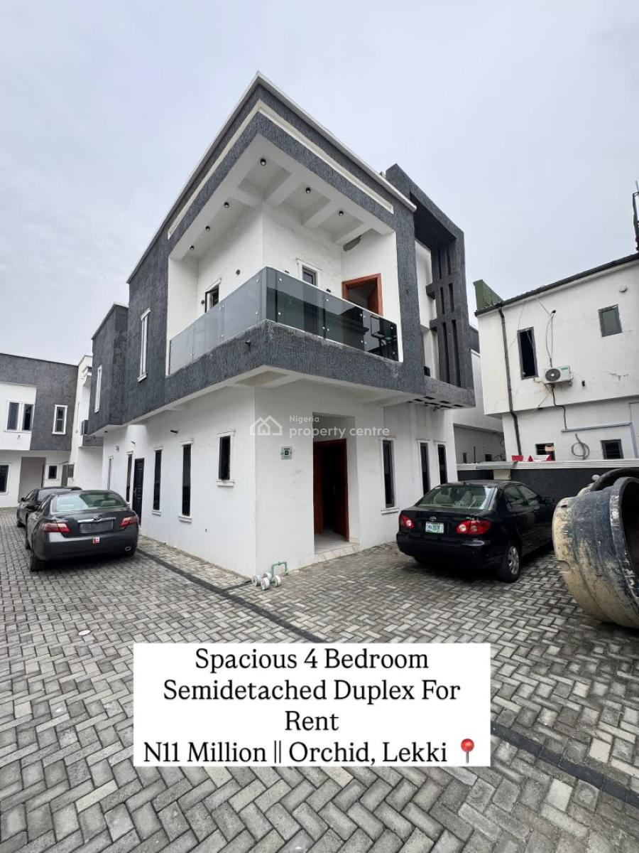 Beautiful Luxury 4 Bedroom Semi Detached Duplex with Bq, Orchid Road, Lekki, Lagos, Semi-detached Duplex for Rent
