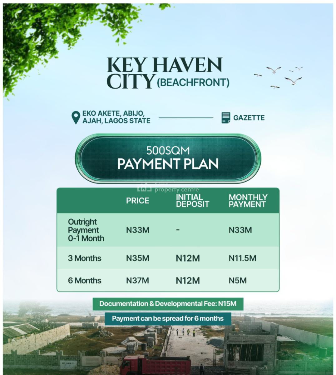 Beachfront Land with Gazette, Key Haven Beachfront City Estate Eko Akete, Abijo, Lekki, Lagos, Mixed-use Land for Sale