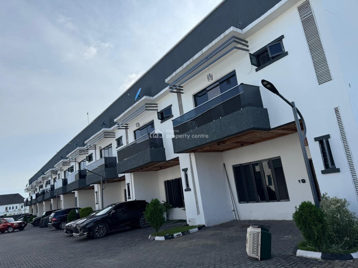 Fully Service 4 Bedroom Terrace Duplex with Swimming Pool, Estate By Pinnock Beach, Osapa London, Osapa, Lekki, Lagos, Terraced Duplex for Rent