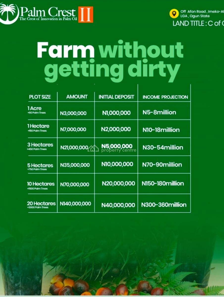 Agro Farming  Land, Ifo, Ogun, Commercial Land for Sale