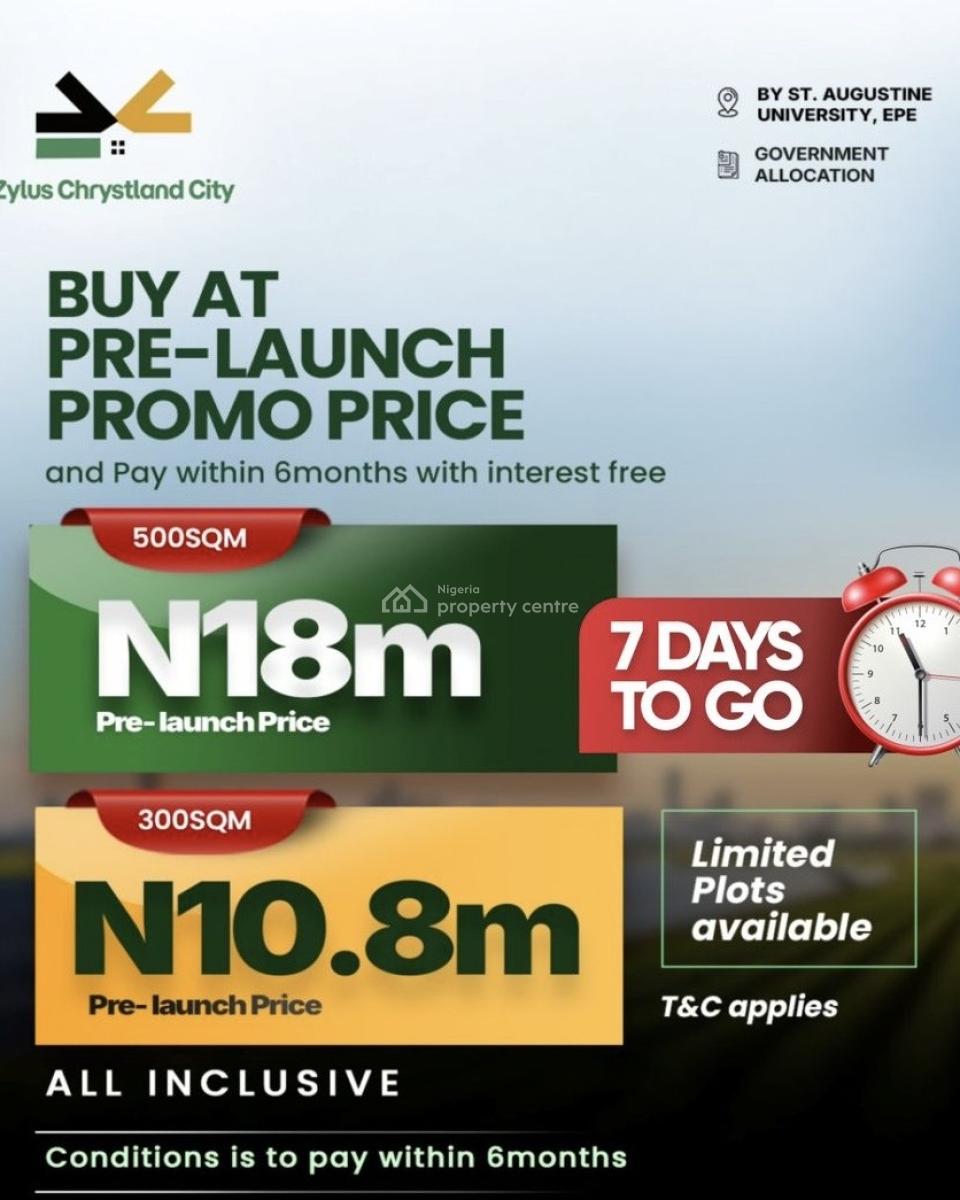 Developed Dry Land Ready for Buy and Build, Chrstyland City C of O Locate Opposite St Augustine University Igbonla, Epe, Lagos, Mixed-use Land for Sale