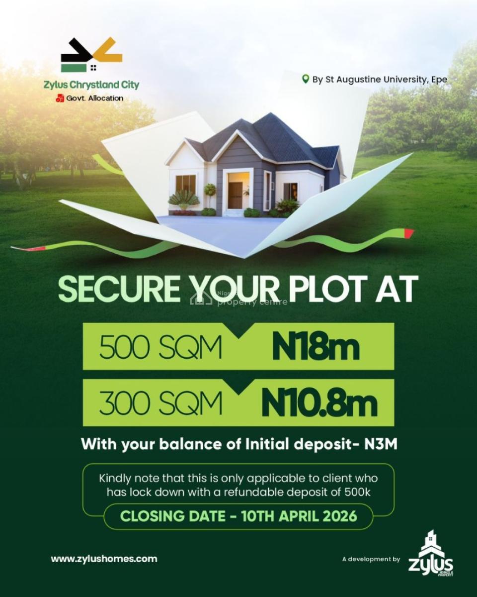 Pre Launch Price Luxury 300 Sqm Dry Land, Augustine University, Epe, Lagos, Mixed-use Land for Sale