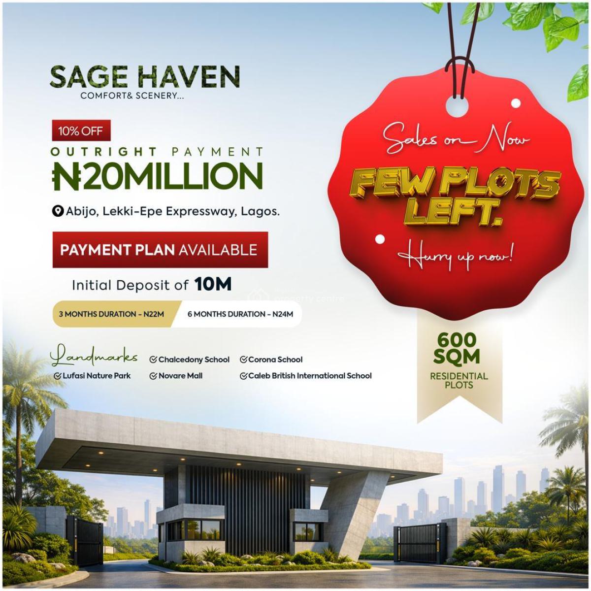 Sage Haven Land, Sage Haven Land, Abijo, Lekki, Lagos, Residential Land for Sale