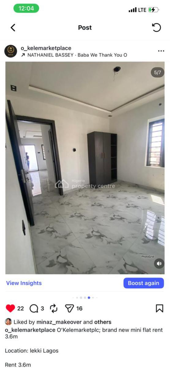 Brand New Executive Luxury Mini Flat, Igbo Efon, Lekki, Lagos, Mini Flat (room and Parlour) for Rent