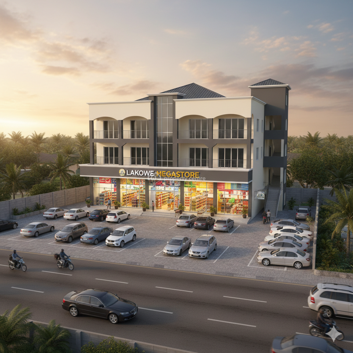 a Storey Building Directly on Lekki-epe Way,lakowe. Lagos., Lakowe, Ibeju Lekki, Lagos, Commercial Property for Sale