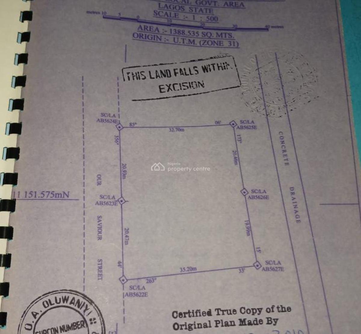 Land : 2 Plots and Half 1,388.85sqm  Location: Ologolo   T, Ologolo, Lekki, Lagos, Land for Sale