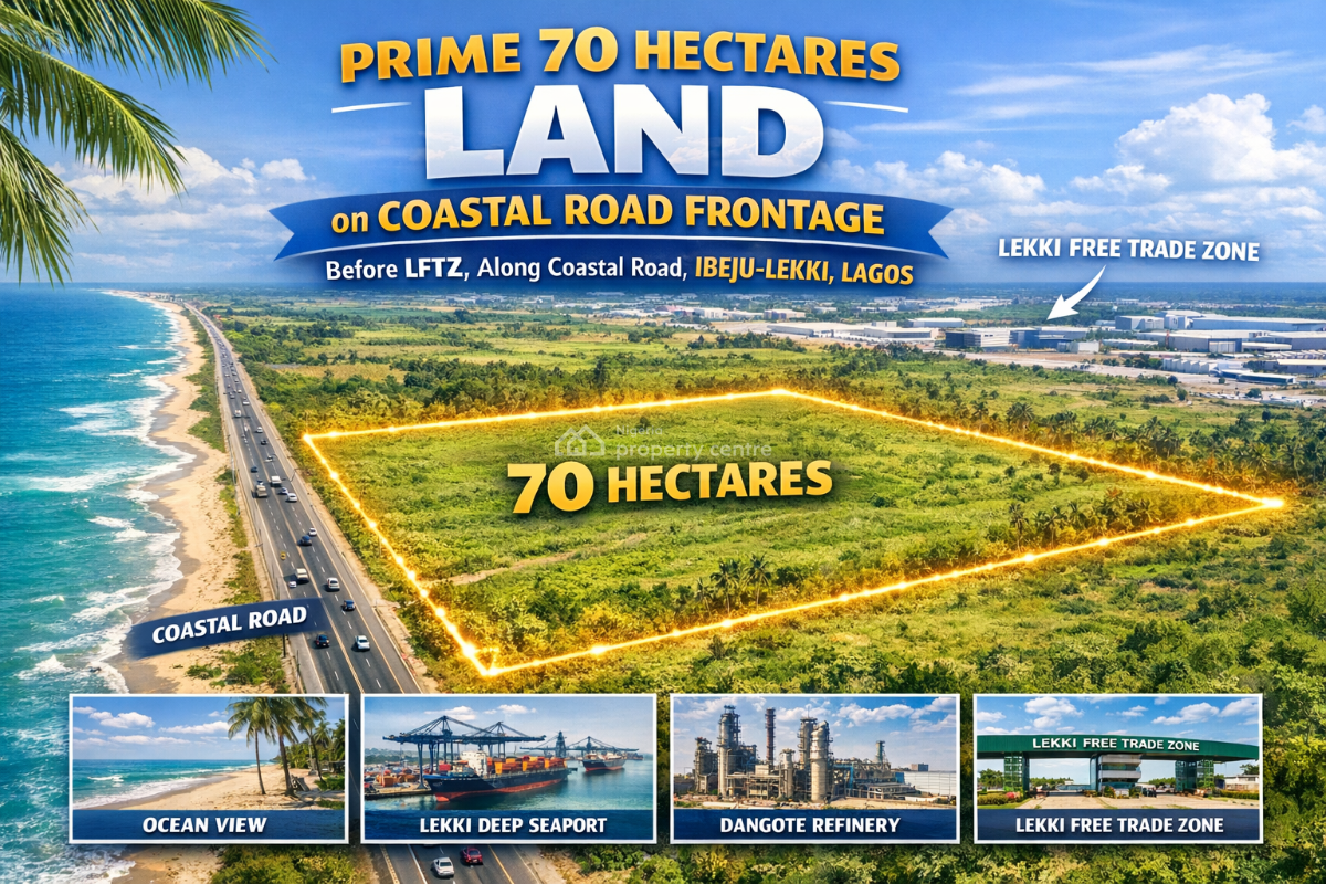 Prime 70 Hectares Land, Before Lftz, Along Coastal Road,, Ibeju Lekki, Lagos, Mixed-use Land for Sale