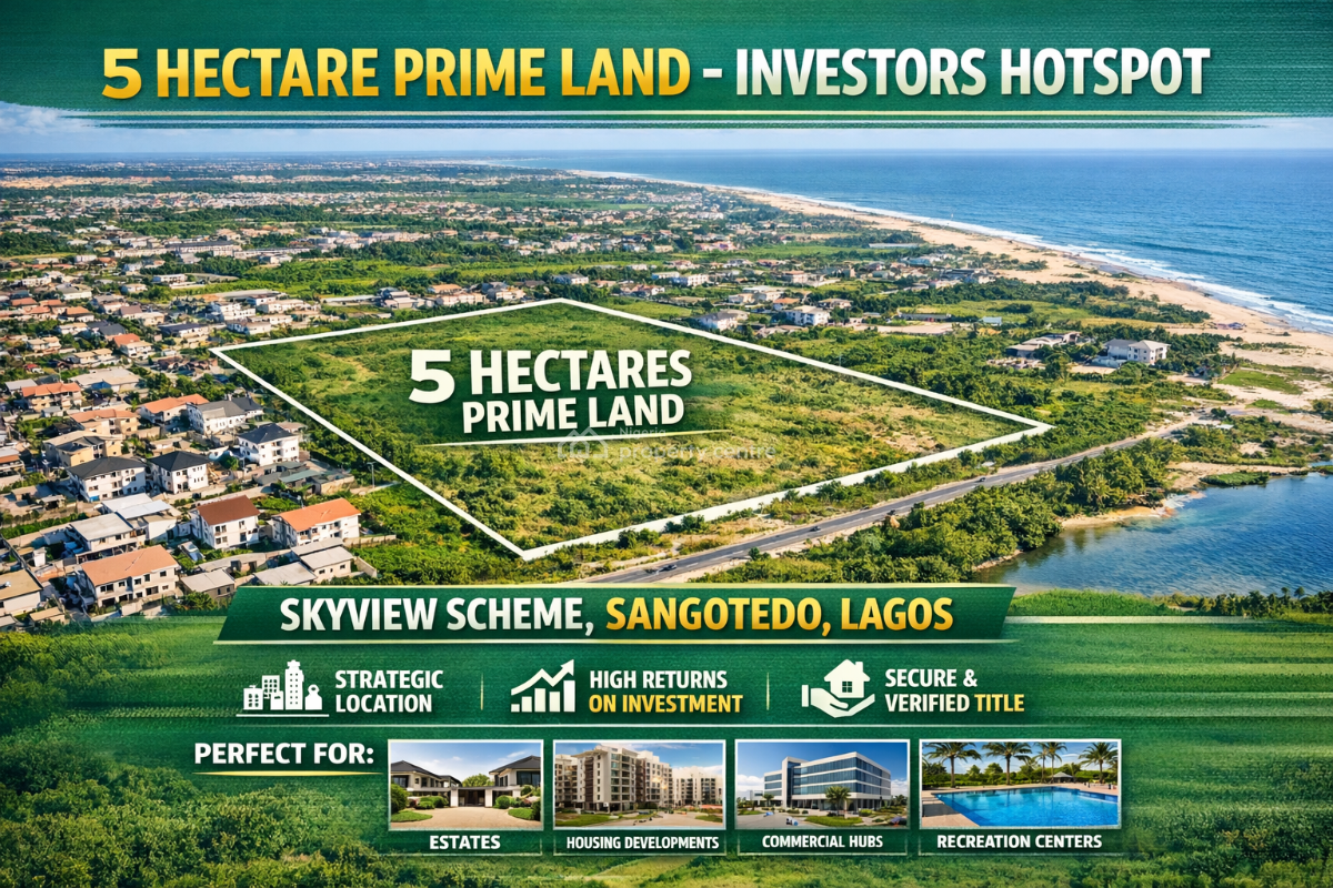 5 Hectare Prime Land - Investors Hotspot, Skyview Scheme, Sangotedo, Ajah, Lagos, Mixed-use Land for Sale