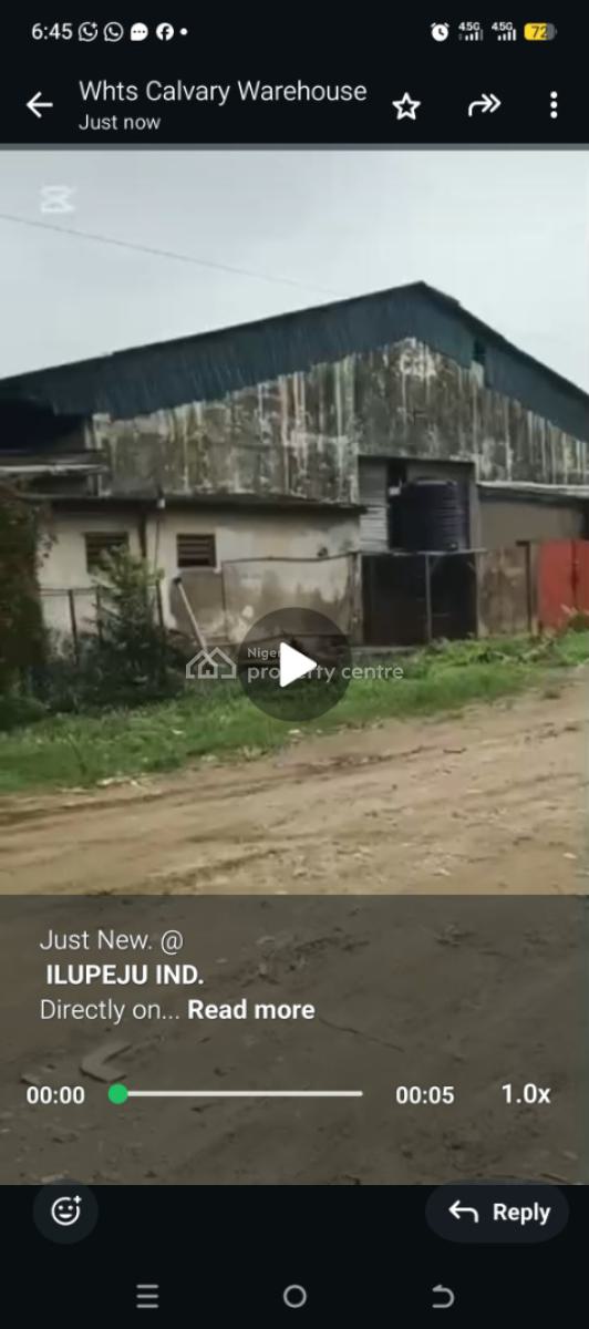 Warehouse with* Offices on *4,900*  with Registered Deed, Ilupeju Bypass, Ilupeju, Lagos, Commercial Property for Sale