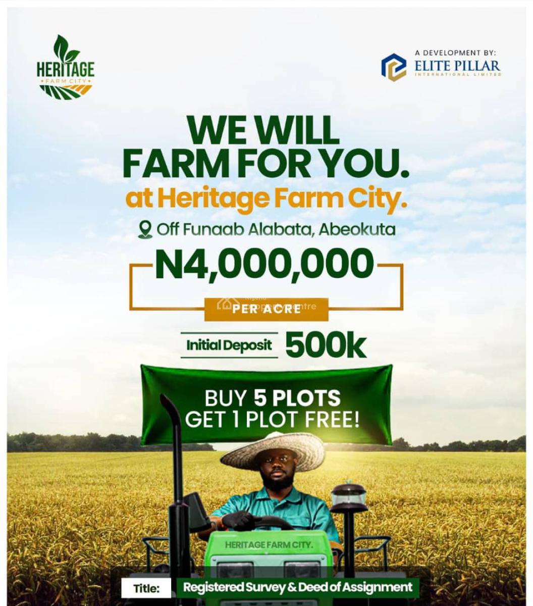 Strategically Located Farmland Suitable for Agricultural Investment, Funaab Alabata Road, Abeokuta North, Ogun, Land for Sale