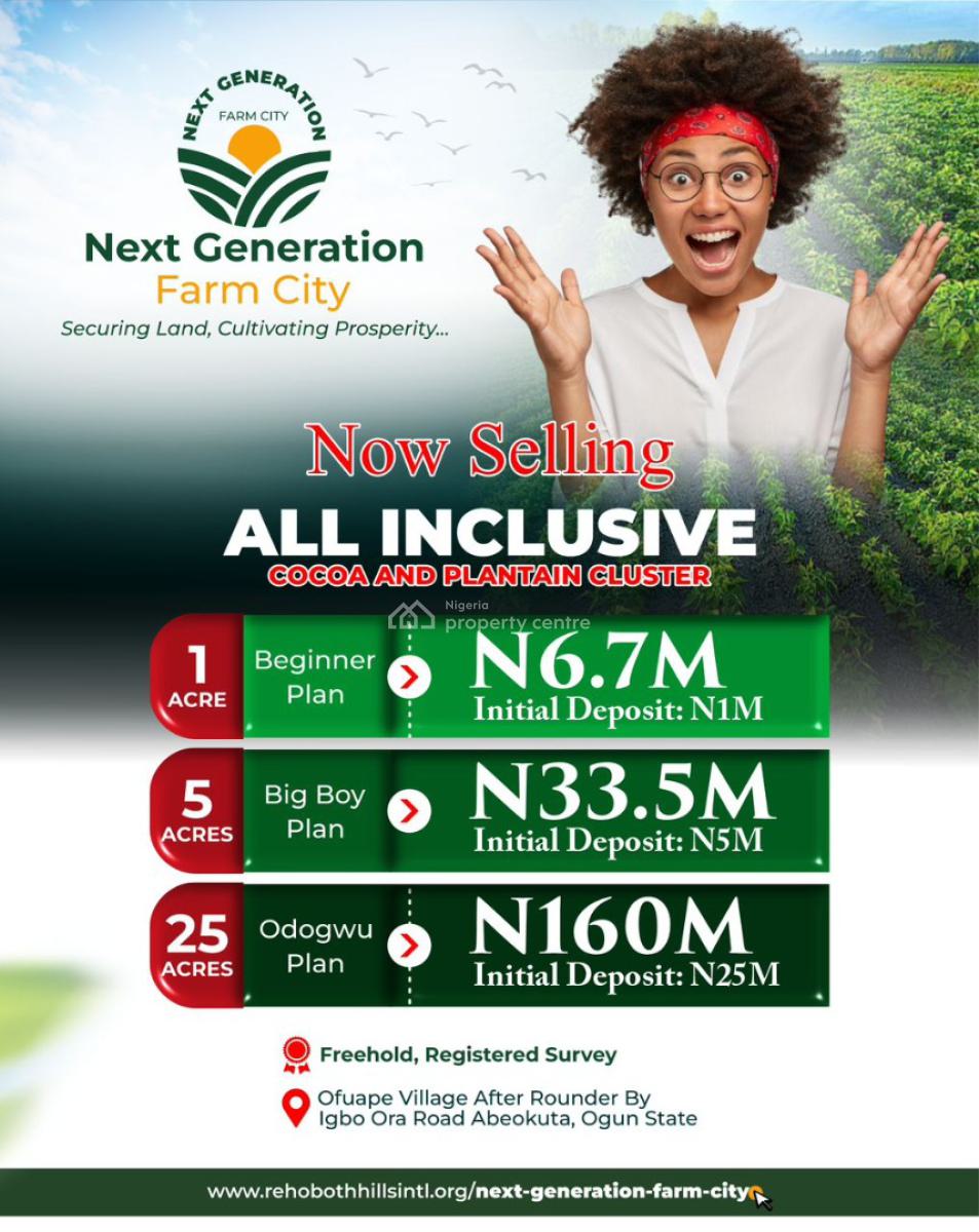 Own Acres of Land for Farming in a Very Dry and Fertile Ground, Igbo Ora Road, Abeokuta North, Ogun, Land for Sale