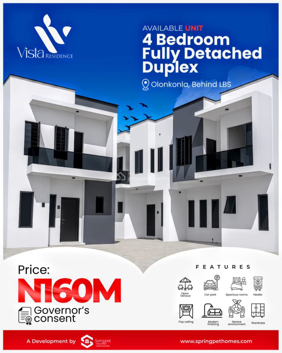 4 Bedrooms Fully Detached Duplex, Along Lagos Business School, Olokonla, Ajah, Lagos, Detached Duplex for Sale