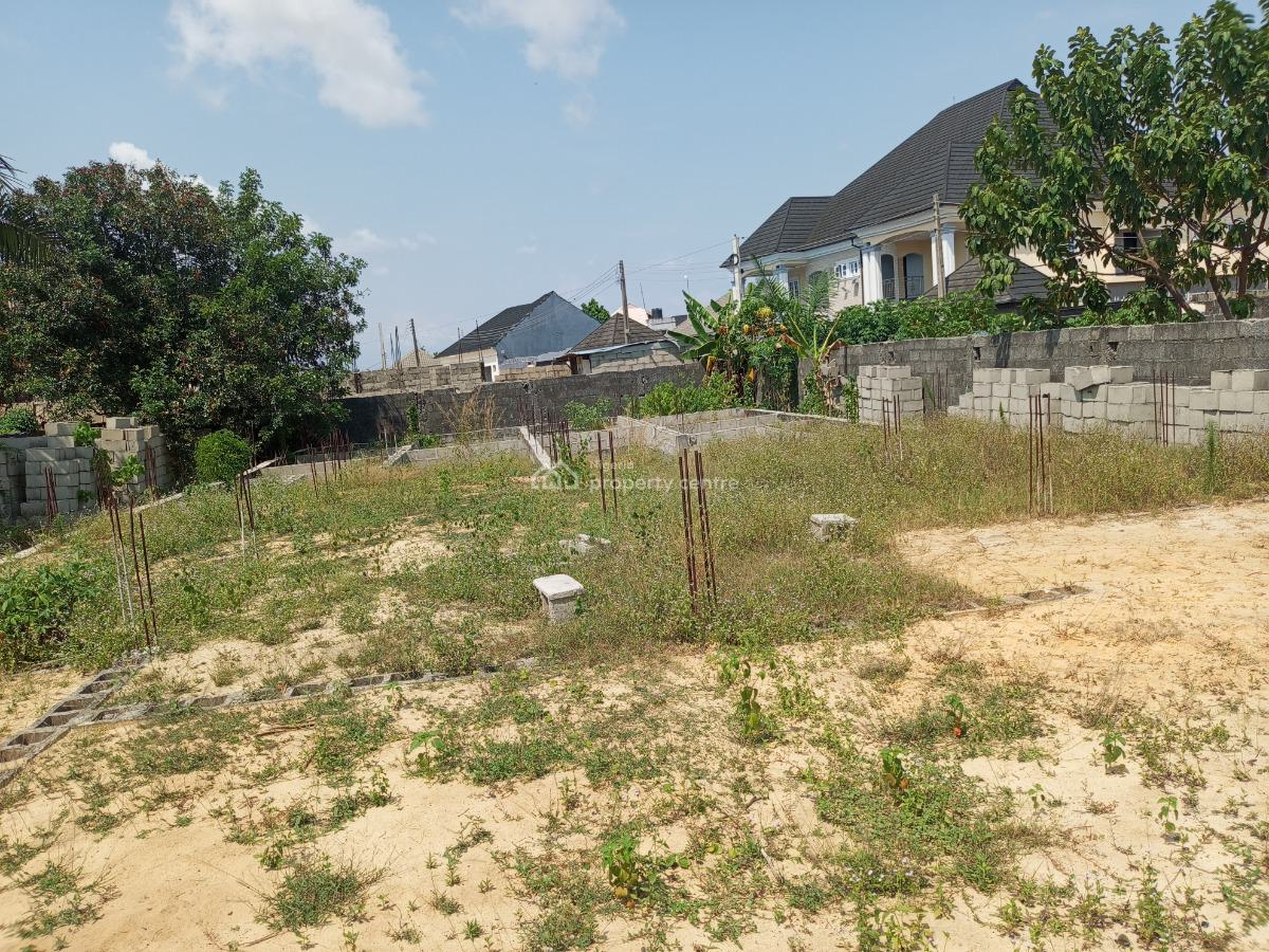 Full Plot of Land Fenced and Gated with Foundation of 4 Nos 2 Bedroom, Phase Two Inside a Gated Street, Oribanwa, Ibeju Lekki, Lagos, Residential Land for Sale