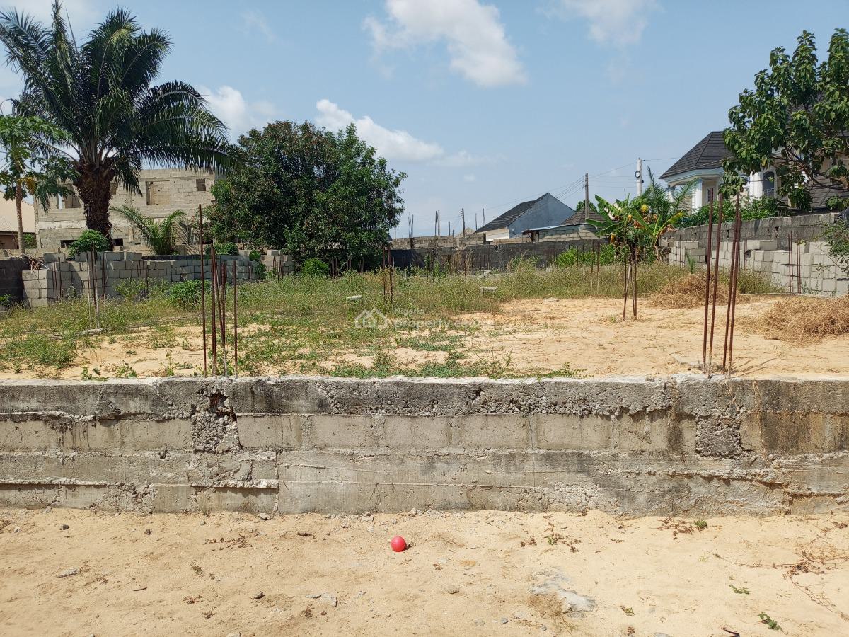 Full Plot of Land Fenced and Gated with Foundation of 4 Nos 2 Bedroom, Phase Two Inside a Gated Street, Oribanwa, Ibeju Lekki, Lagos, Residential Land for Sale