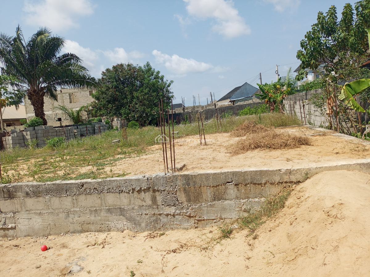 Full Plot of Land Fenced and Gated with Foundation of 4 Nos 2 Bedroom, Phase Two Inside a Gated Street, Oribanwa, Ibeju Lekki, Lagos, Residential Land for Sale