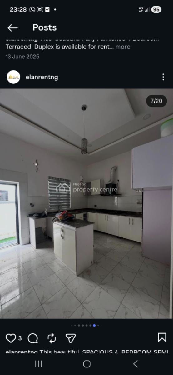 Spacious 4bedroom Semi Detached with Bq, Chevron Alternative Route, Lekki, Lagos, Semi-detached Duplex for Rent