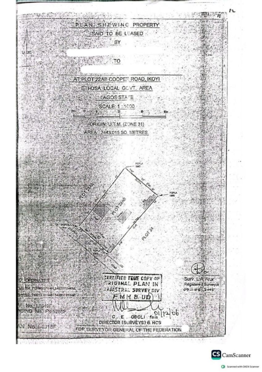 a Land Measuring 2443 Sqm, Cooper Road, Ikoyi, Lagos, Residential Land Joint Venture