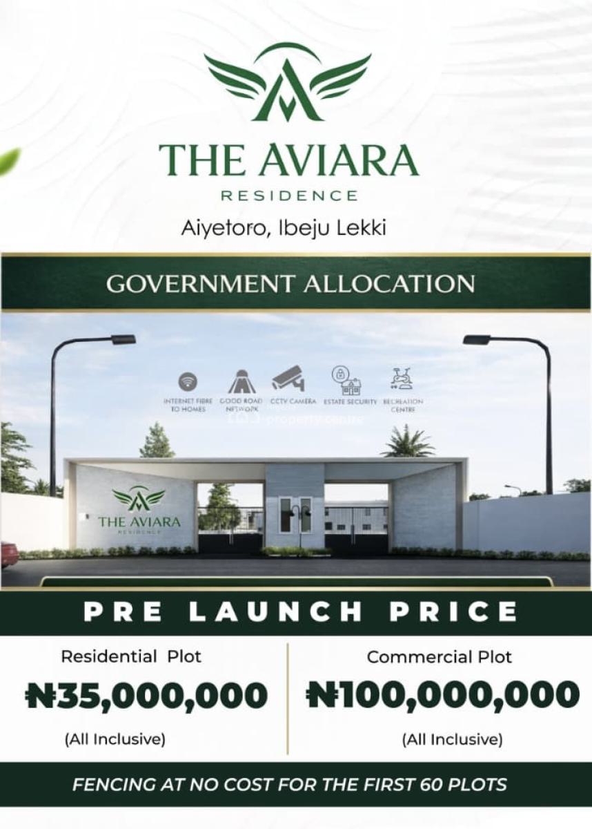 *free Fencing for The First 60buyers The Aviara Residence -- Aiyetoro*, Aiyetoro Ibejulekki, Ibeju Lekki, Lagos, Residential Land for Sale