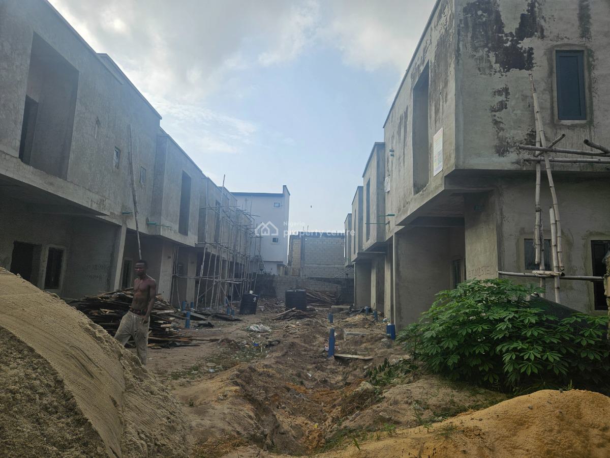8 Units of Three Bedroom Semi-det. Houses with 1-room Bq (carcass), Off Osobia Street, Behind Royal Avalon 3 Estate, Ajiwe, Ajah, Lagos, Semi-detached Duplex for Sale