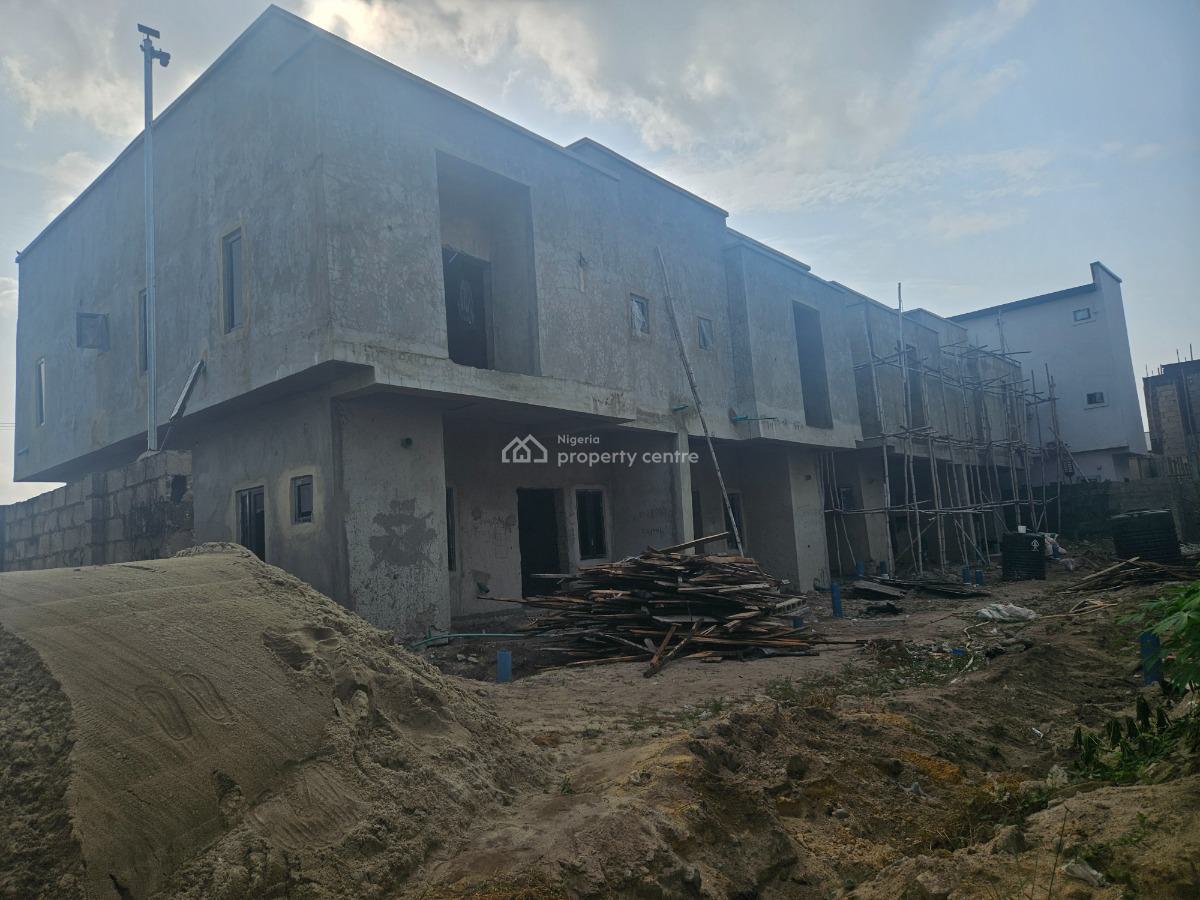8 Units of Three Bedroom Semi-det. Houses with 1-room Bq (carcass), Off Osobia Street, Behind Royal Avalon 3 Estate, Ajiwe, Ajah, Lagos, Semi-detached Duplex for Sale