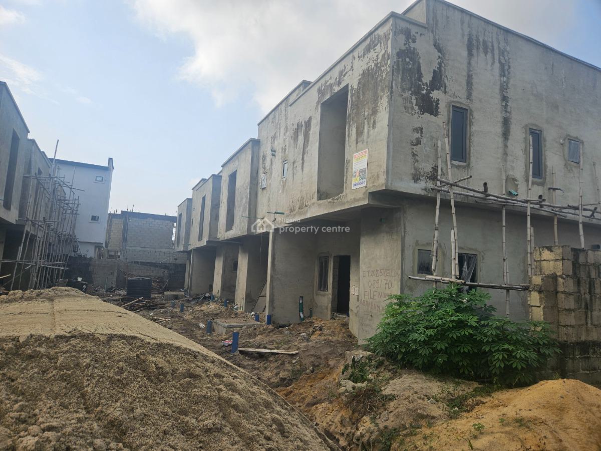 8 Units of Three Bedroom Semi-det. Houses with 1-room Bq (carcass), Off Osobia Street, Behind Royal Avalon 3 Estate, Ajiwe, Ajah, Lagos, Semi-detached Duplex for Sale