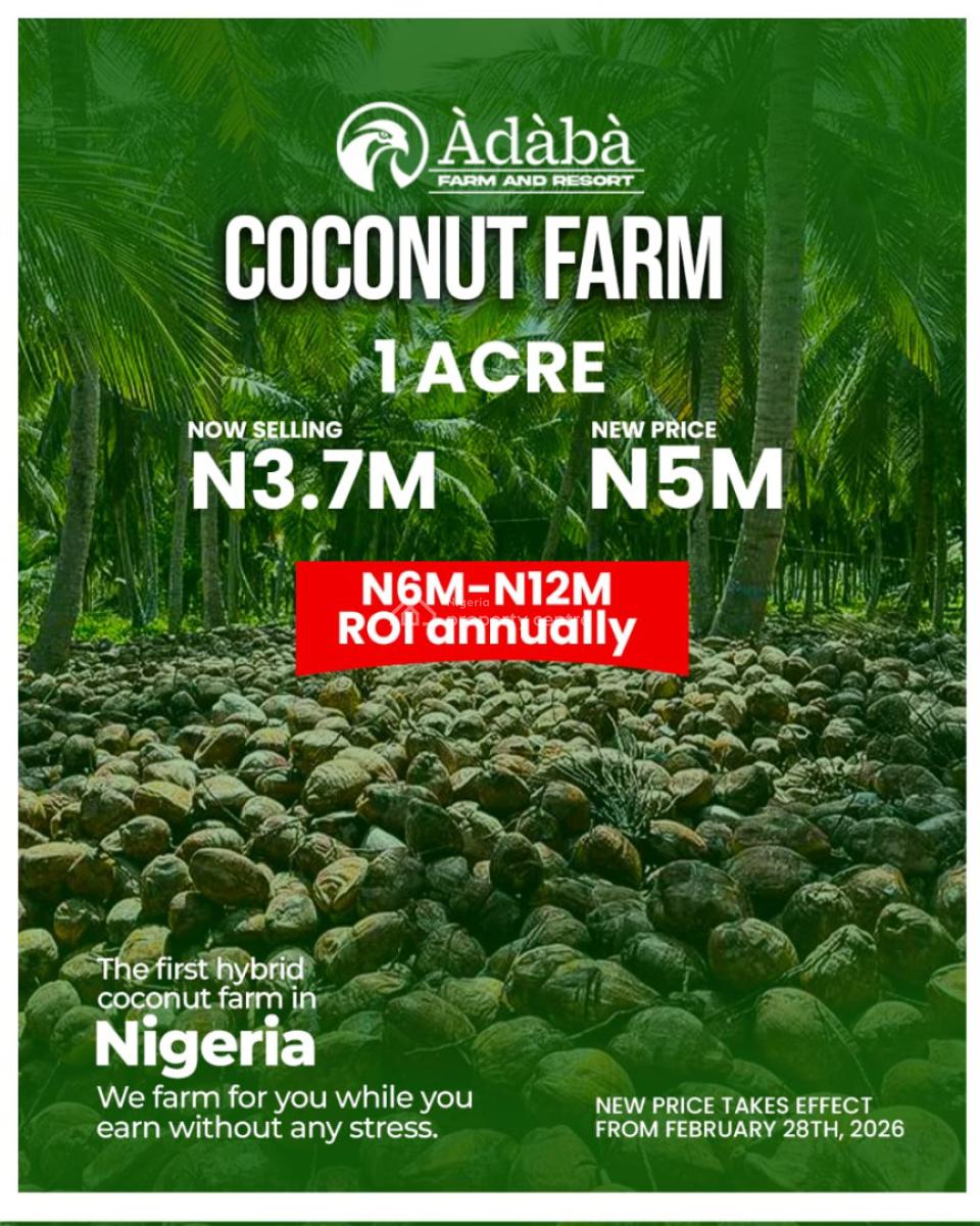 Acres of Cocoa Farm Land in a Highbrow Environment, Adaba Cocoa Farm Located at Imeko-afon, Abeokuta North, Ogun, Industrial Land for Sale