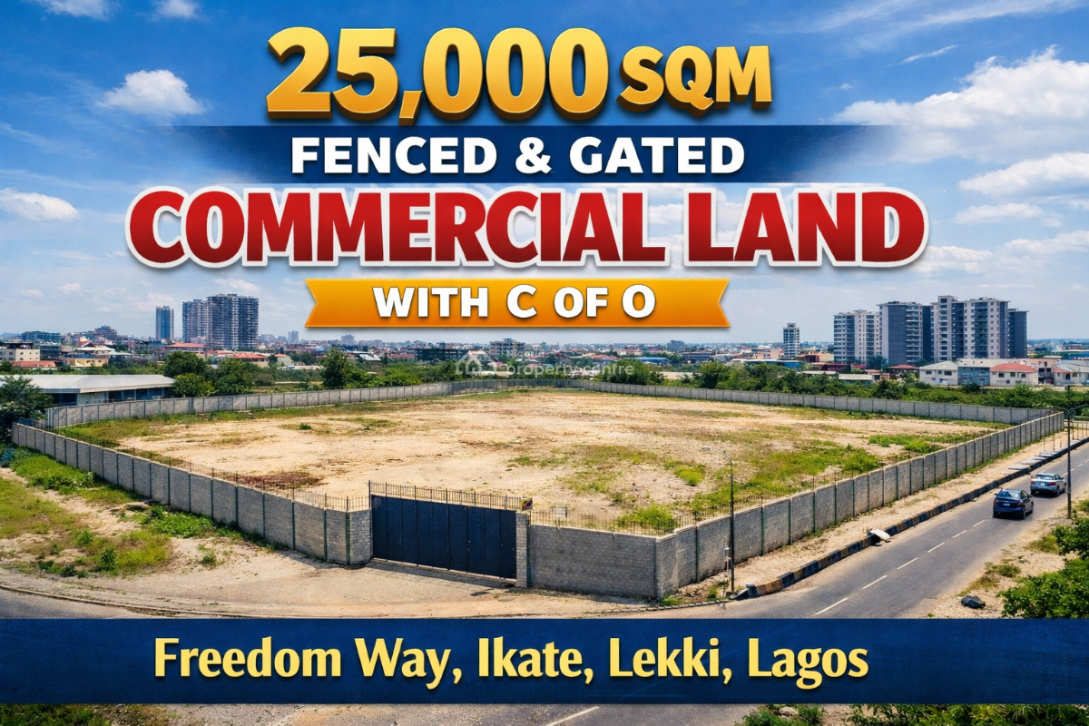 25,000sqm Fenced & Gated Commercial Land, Freedom Way, Ikate, Lekki, Lagos, Commercial Land for Sale