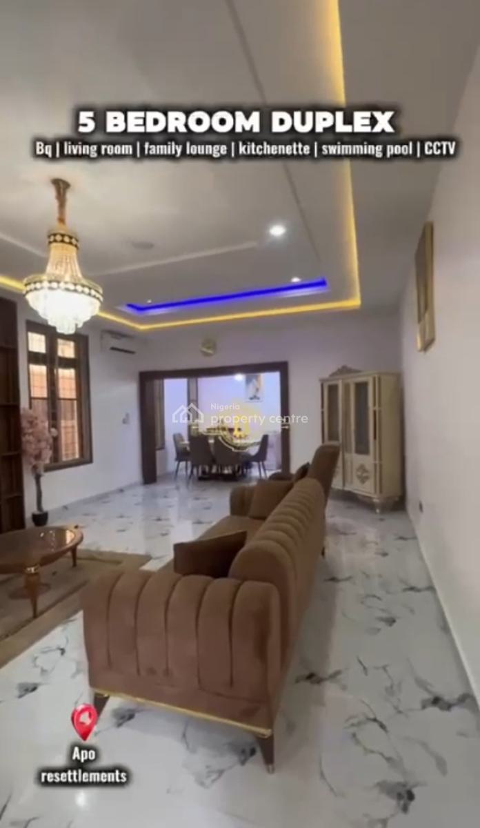 Brand New 5 Bedroom Fully Furnished Duplex, Zone-e Apo, Apo Resettlement, Apo, Abuja, Detached Duplex for Sale