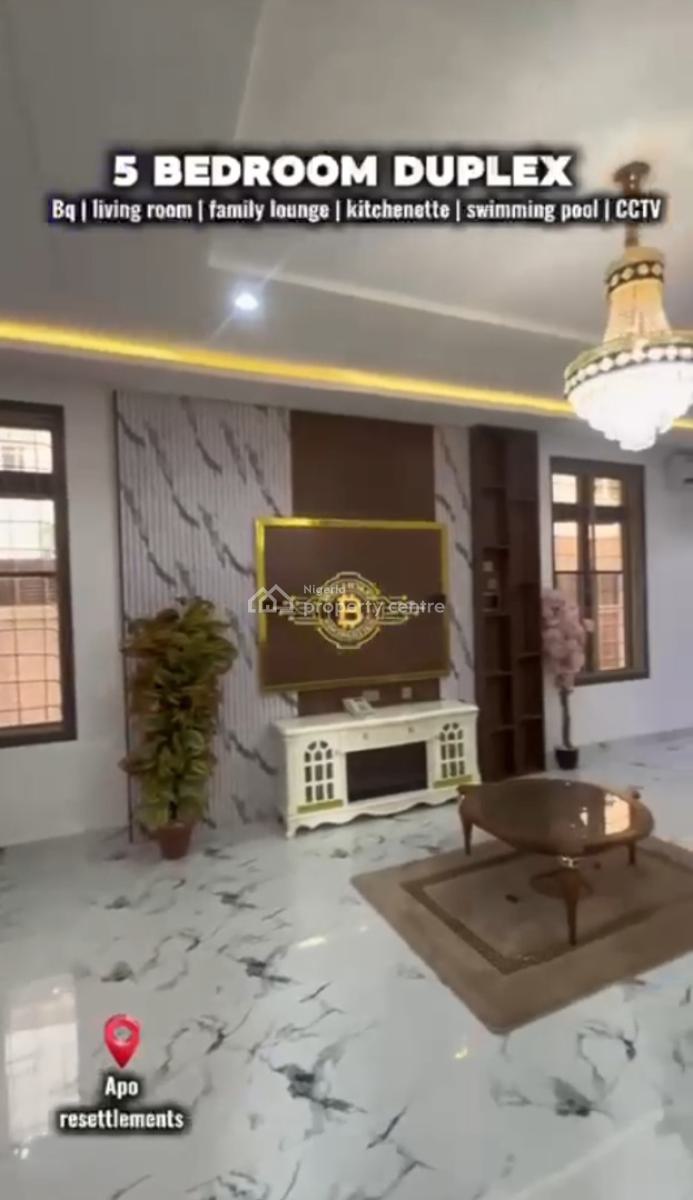 Brand New 5 Bedroom Fully Furnished Duplex, Zone-e Apo, Apo Resettlement, Apo, Abuja, Detached Duplex for Sale
