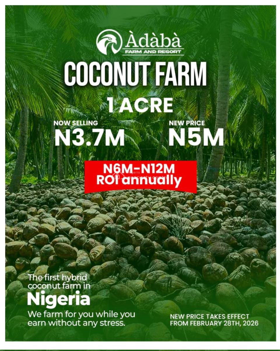 🥥 *own a Coconut Farm. Earn in Millions.* 🥥, Adaba, Obafemi Owode, Ogun, Commercial Land for Sale