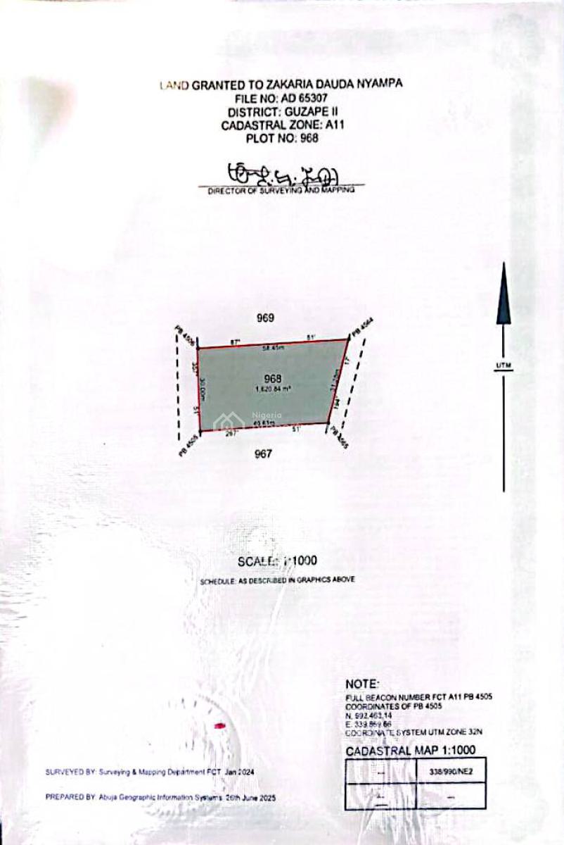 Residential Land, Guzape District, Abuja, Residential Land for Sale