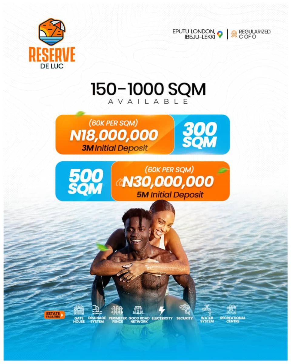Land Measuring 300 & 500 Square Meters, Reserve De Luc Estate, Eputu, Ibeju Lekki, Lagos, Residential Land for Sale
