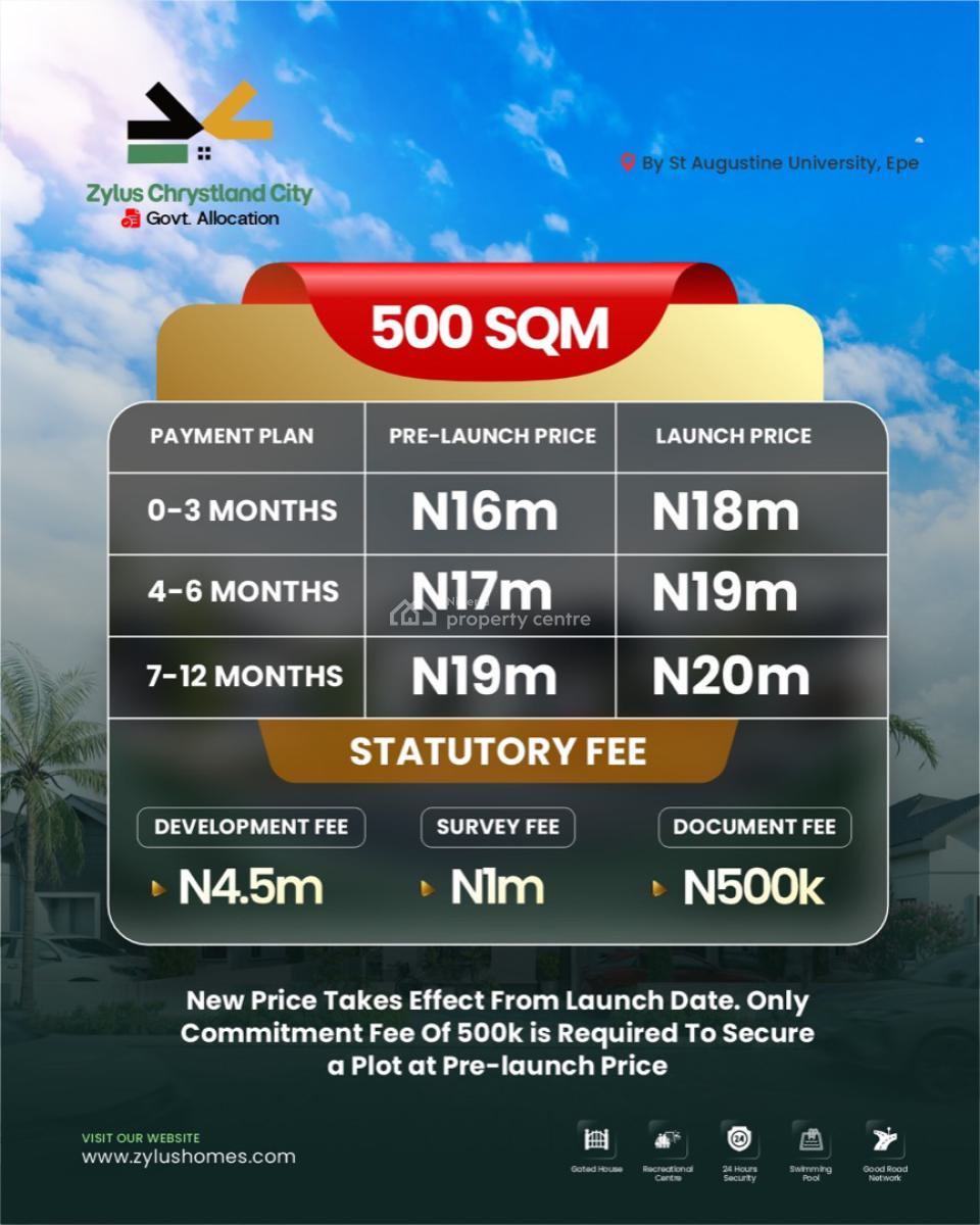 Dry Land Buy and Build, Zylus Chrystland City, Epe, Lagos, Residential Land for Sale