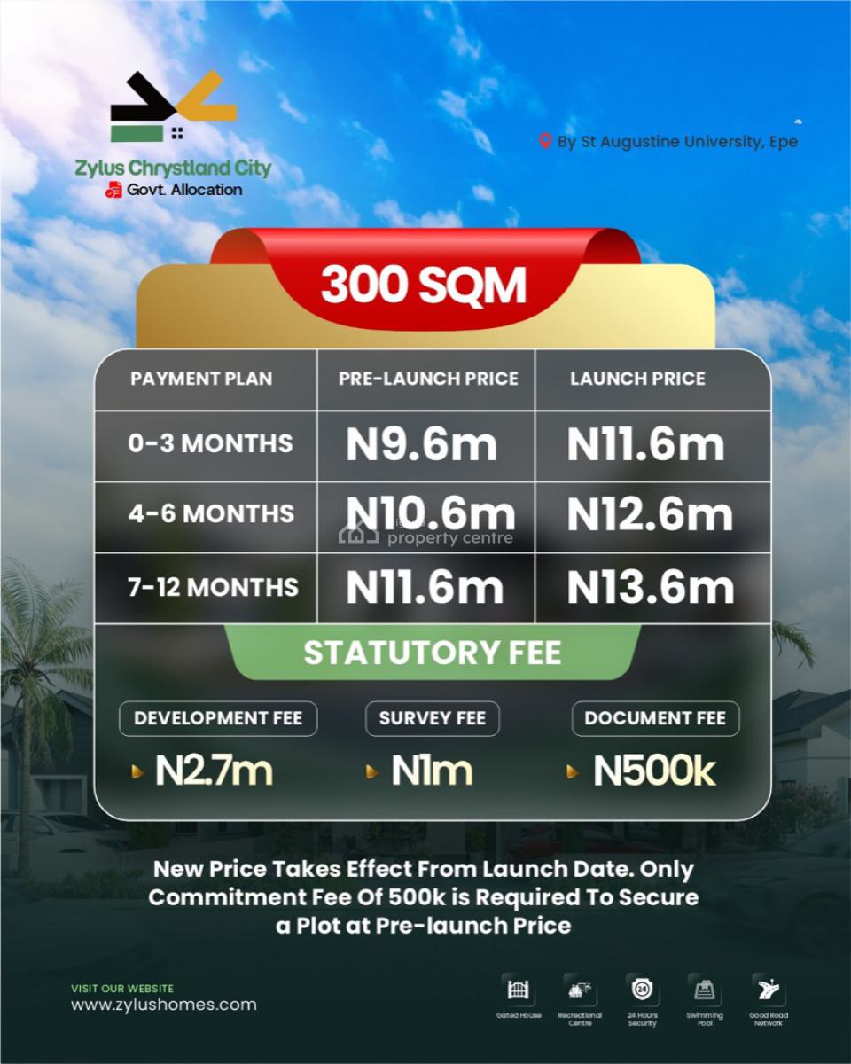 Dry Land Buy and Build, Zylus Chrystland City, Epe, Lagos, Residential Land for Sale