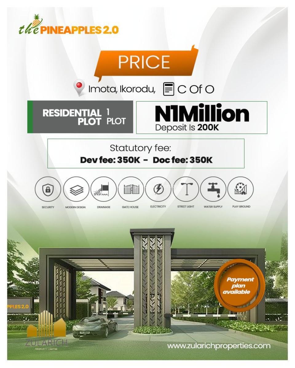 Ileya Promo Offer on Estate Gated Land with C of O, Pineapple Estate 2.0, Imota, Ikorodu, Lagos, Mixed-use Land for Sale