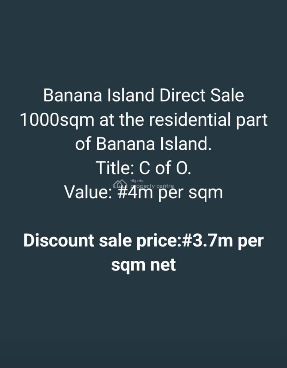 1000 Square Metres Bareland, 3rd Avenue, Banana Island, Ikoyi, Lagos, Residential Land for Sale