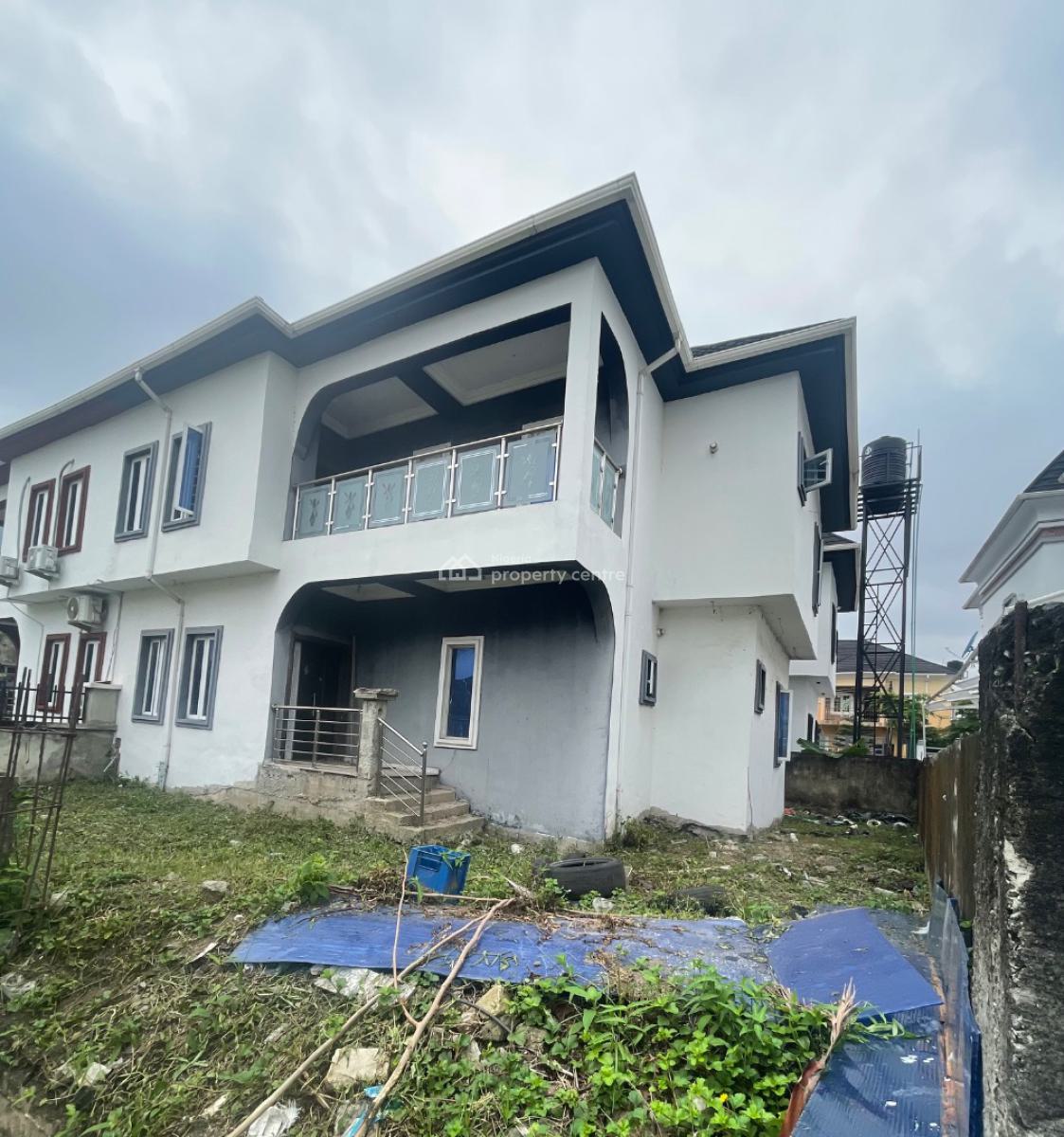 Carcass 4bedroom Semi Detached, By Sky Mall Inside a Fully Serviced Estate, Sangotedo, Ajah, Lagos, Semi-detached Duplex for Sale