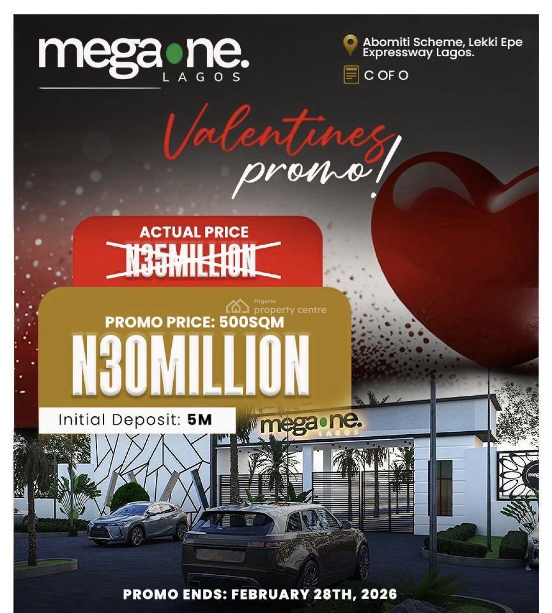 Valentines Special Price Drop, Megaone, Ibeju Lekki, Lagos, Residential Land for Sale