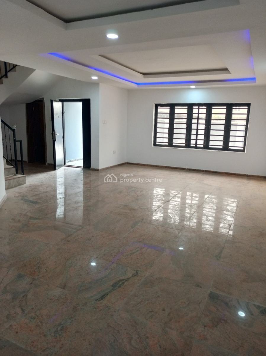 Brand 4 Bedroom Terrace with Bq Pool Study Room Play Ground, Good Area, Ologolo, Lekki, Lagos, Terraced Duplex for Rent